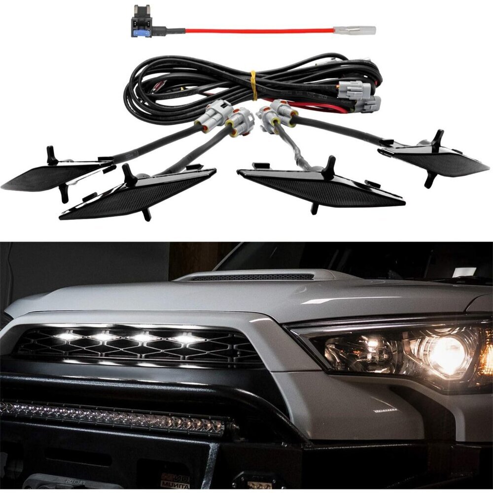 4 PCS Grill Led Lights Compatible with Toyota 4Runner 2014-2024 TRD Pro Grille a